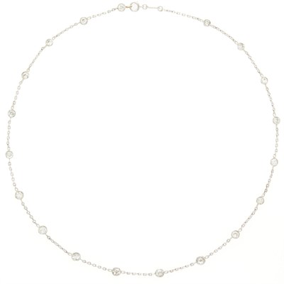 Lot 93 - Platinum and Diamond Chain Necklace