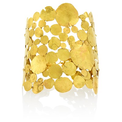 Lot 26 - Attributed to Judy Geib Modernist Gold Cuff Bracelet