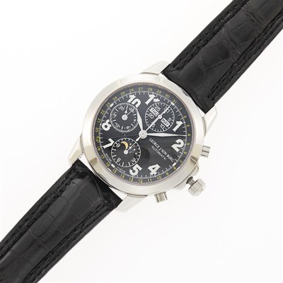 Lot 2349 - George J. Von Burg Stainless Steel 'Eclipse' Chronograph Calendar Wristwatch