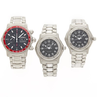 Lot 2335 - Ebel Three Stainless Steel Wristwatches