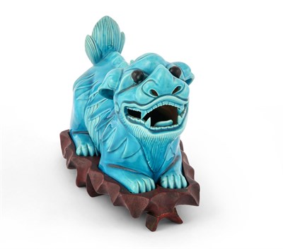 Lot 188 - Chinese Turquoise Glazed Porcelain Fu Lion