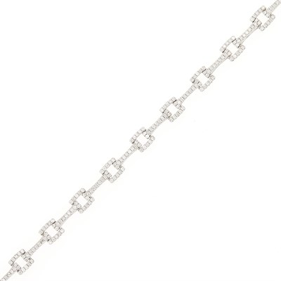 Lot 1063 - White Gold and Diamond Bracelet