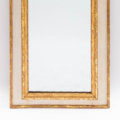 Lot 689 - Louis XVI Painted and Parcel-Gilt Trumeau Mirror