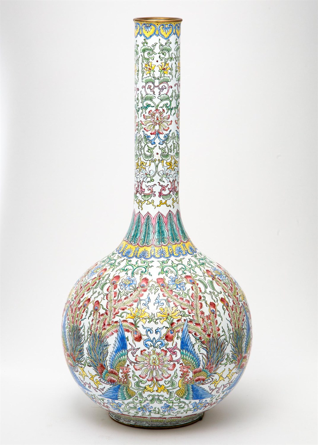 Lot 91 - A Chinese Canton Enamel Bottle Vase