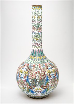 Lot 91 - A Chinese Canton Enamel Bottle Vase