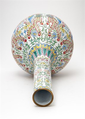 Lot 91 - A Chinese Canton Enamel Bottle Vase