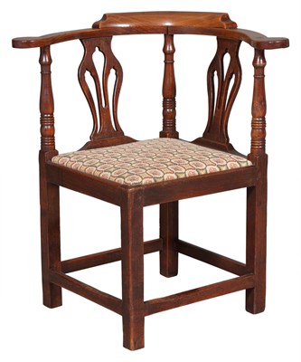 Lot 130 - George III Walnut and Elm Corner Chair