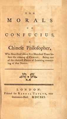 Lot 93 - CONFUCIUS The Morals of Confucius, A Chinese...