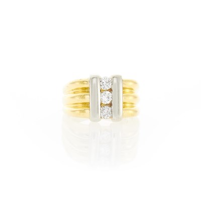 Lot 2016 - Jose Hess Two-Color Gold and Diamond Ring