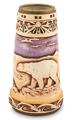 Lot 369 - Amphora Pottery Co. Art Nouveau Earthenware Polar Bear Vase