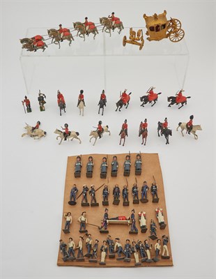 Lot 1122 - Group of English Painted Soldiers and Coronation Coach