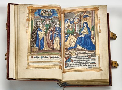Lot 1 - A superb example of a printed and illuminated Book of Hours on vellum