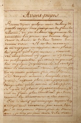 Lot 108 - A remarkable unpublished manuscript of a voyage to South America in 1759-1764