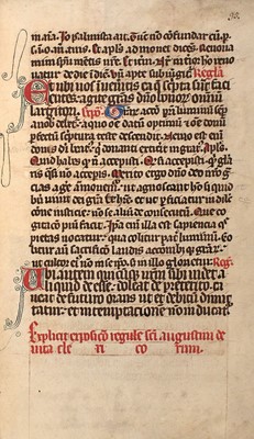 Lot 44 - The Rules of St. Augustine about 1350, from an English priory