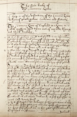 Lot 9 - An early 18th-century manuscript on the common law