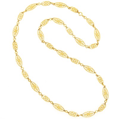 Lot 1007 - Long Gold Link Necklace