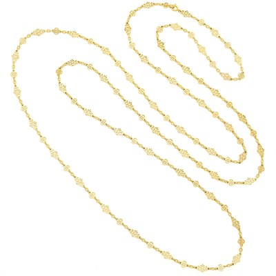 Lot 1086 - Long Gold Link Necklace