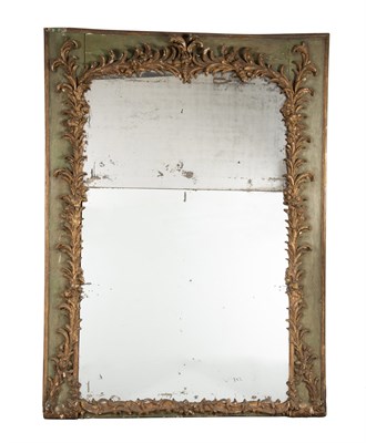 Lot 242 - Louis XV Style Painted and Parcel-Gilt Mirror