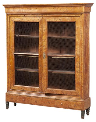 Lot 332 - French Burl Wood Bookcase Height 69 inches,...