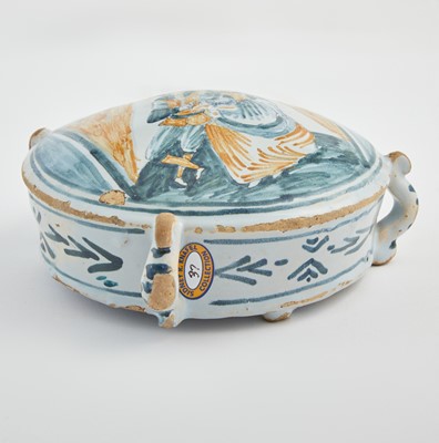 Lot 671 - Documentary Nevers Faience Travelling Flask or Canteen