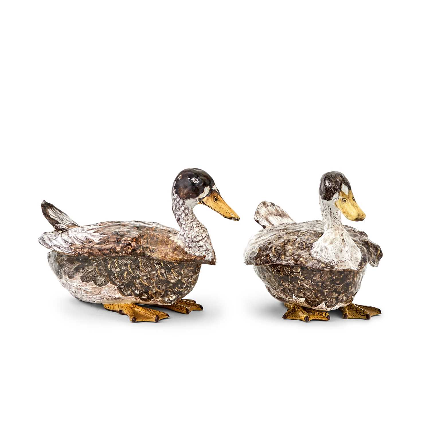 Lot 209 - Pair Of Marseille (Fauchier) Trompe L'oeil Duck Tureens and Covers