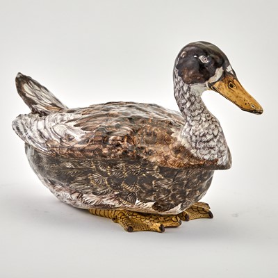 Lot 680 - Pair Of Marseille (Fauchier) Trompe L'oeil Duck Tureens and Covers