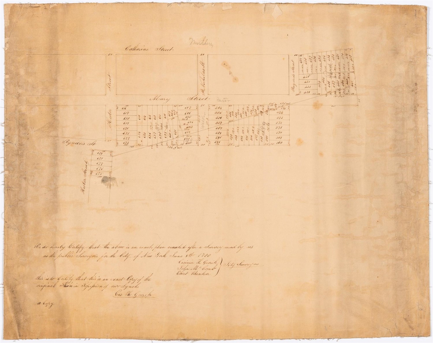 Lot 76 - An 18th century Goerck plan of Catharine Street