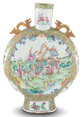 Lot 154 - A Chinese Rose Medallion Porcelain Moon Flask Vase