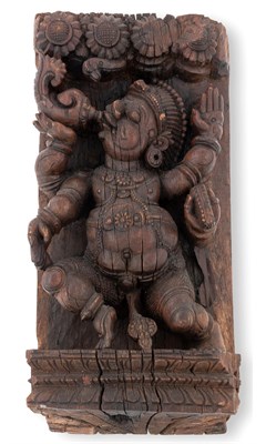 Lot 130 - An Indian Carved Wood Panel