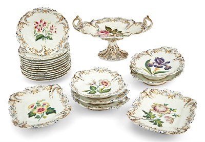Lot 1292 - English Porcelain Botanical Dessert Service...