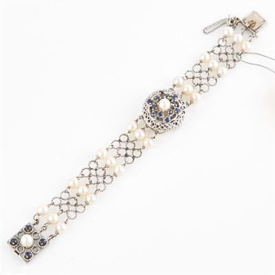 Lot 59 - Ladys Gold, Bead and Stone Bracelet Watch, 17...