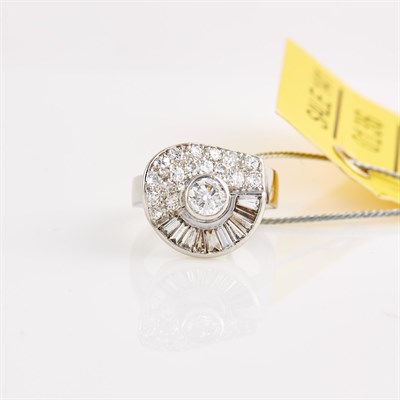 Lot 136 - Diamond Ring, 28 diamonds, center stone about...