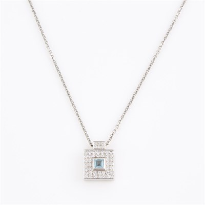 Lot 137 - Diamond and Stone Necklace, 46 diamonds about...