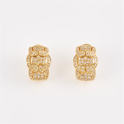 Lot 138 - Two Diamond Earrings, 126 diamonds about 0.75...