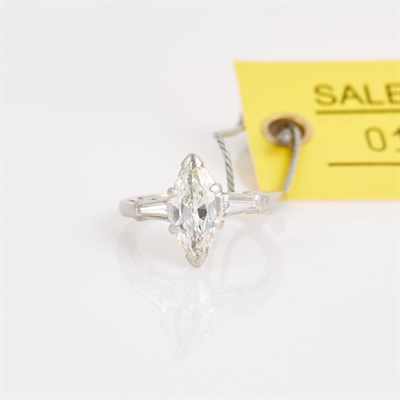 Lot 167 - Diamond Engagement Ring, 3 diamonds, center...