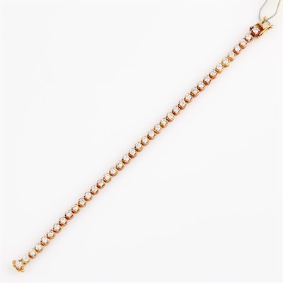 Lot 168 - Diamond Tennis Bracelet, 39 diamonds about...