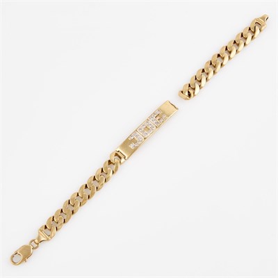 Lot 184 - Diamond ID Bracelet, 22 diamonds about 0.55 ct....