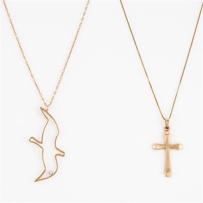 Lot 210 - Diamond Pendant, Gold Pendant and Two Neck...