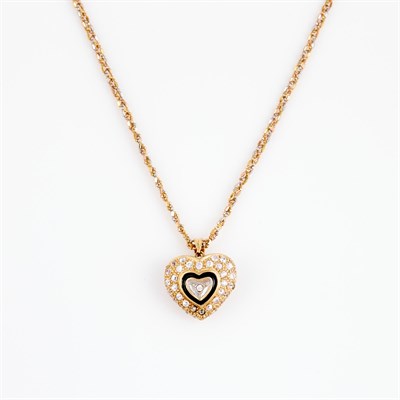 Lot 225 - Gold, Stone and Enamel Pendant and Neck Chain,...