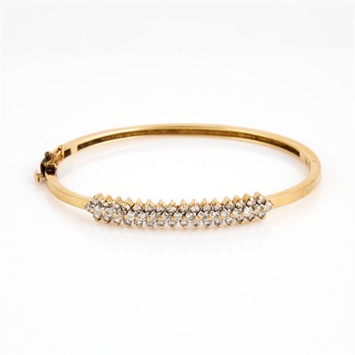Lot 229 - Diamond Rigid Bracelet, 49 diamonds about 1.50...