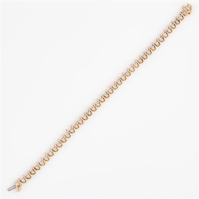 Lot 242 - Diamond Tennis Bracelet, 41 diamonds about...
