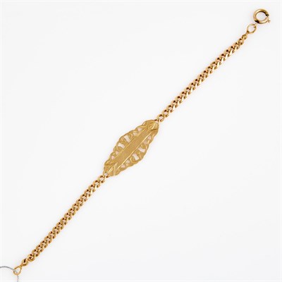 Lot 264 - Gold ID Bracelet, 14K 6 dwt., damaged