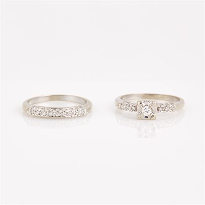 Lot 269 - Two Diamond Rings, 16 diamonds, 14K 2 dwt.