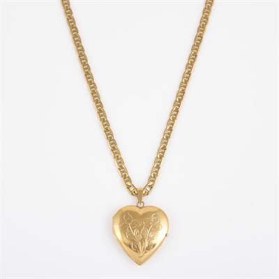 Lot 270 - Gold Pendant and Neck Chain, 14K 18 dwt.