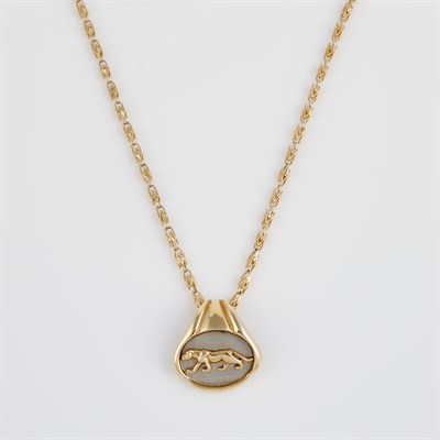 Lot 316 - Gold Pendant and Neck Chain, 14K 15 dwt.