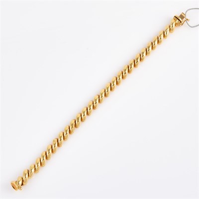 Lot 320 - Gold Flexible Bracelet, 18K 9 dwt., damaged