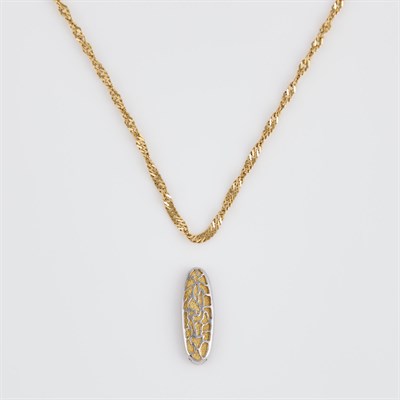 Lot 321 - Gold Pendant and Neck Chain, 18K 8 dwt.