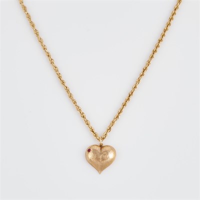 Lot 322 - Gold and Stone Pendant and Neck Chain, 14K 10...
