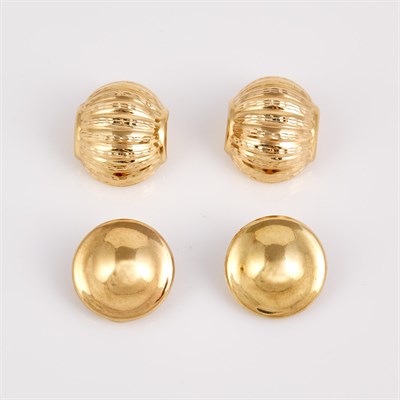 Lot 338 - Four Gold Earrings, 14K 5 dwt., damaged