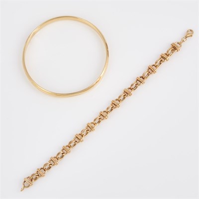 Lot 341 - Two Gold Bracelets, 14K 6 dwt., damaged